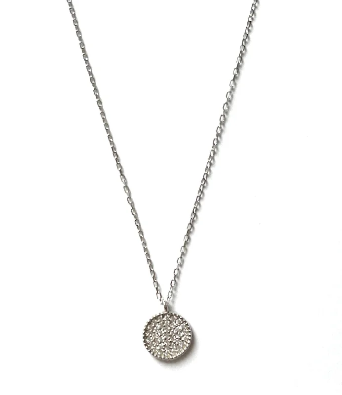 infinity pendant necklaces -Isabella CZ Disc With Beaded Trim Necklace