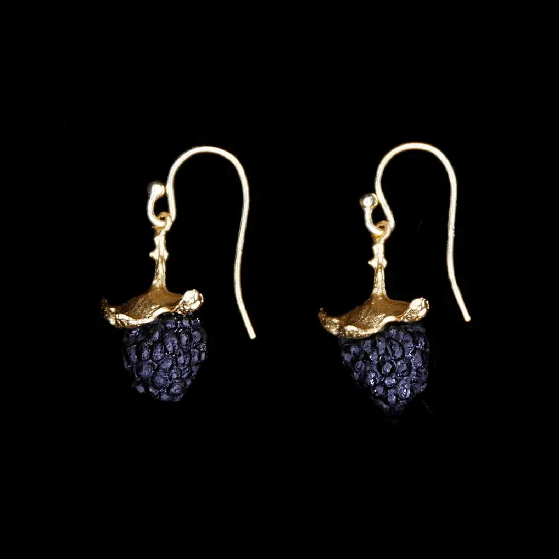 luxury fashion rings for women -casual earrings for women -Blackberry Earrings - Dangle Wire