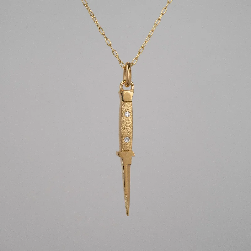 vintage necklaces for women -Diamond Rivet Cut a Bitch