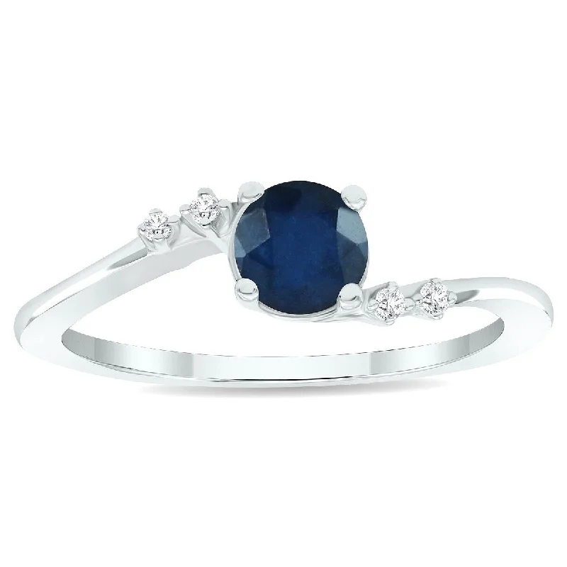 Women's Sapphire and Diamond Tierra Ring in 10K White Gold