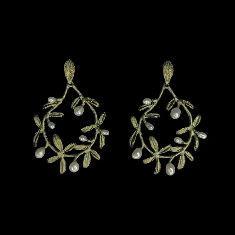 simple wedding rings for women -big stud earrings for women -Jasmine Vine Earrings - Post Circle