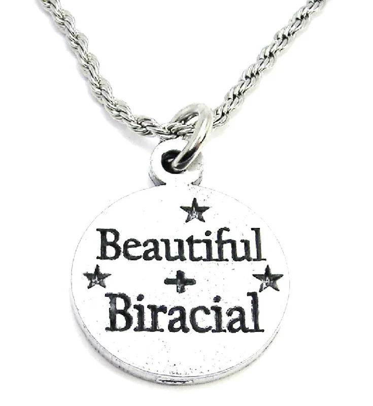 engraved necklaces for women -Beautiful And Biracial Single Charm Necklace