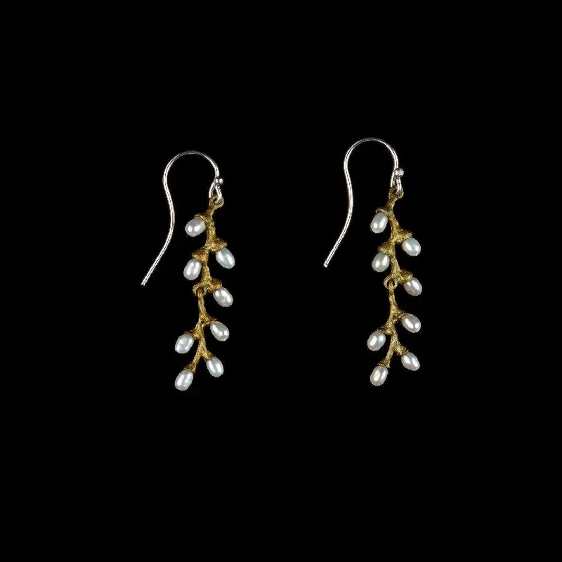 double band rings for women -zirconia earrings for women -Rice Earrings - Pearl Wire