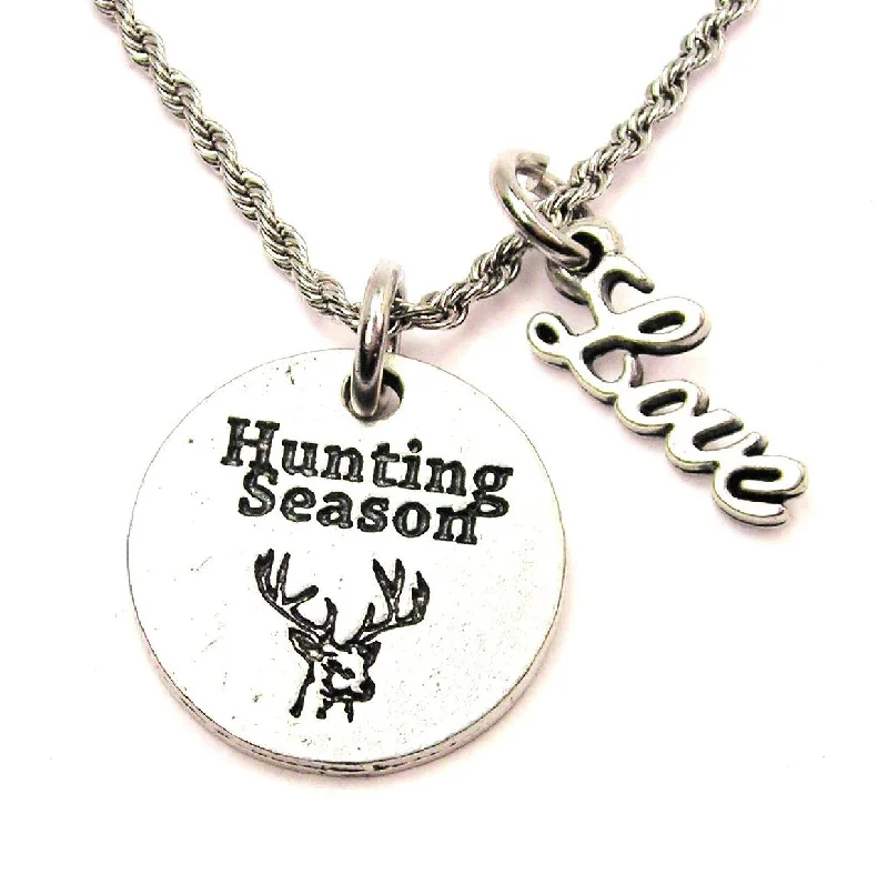 luxury gold necklaces for women -Hunting Season 20" Chain Necklace With Cursive Love Accent