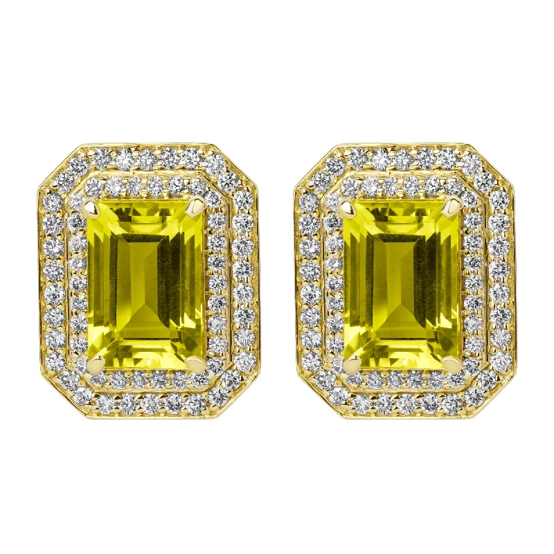 sapphire rings for women -luxury earrings for women -Earrings - Lemon Quartz And Diamond