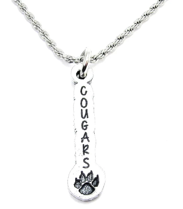 pearl necklaces for women -Cougars With Paw Print Single Charm Necklace