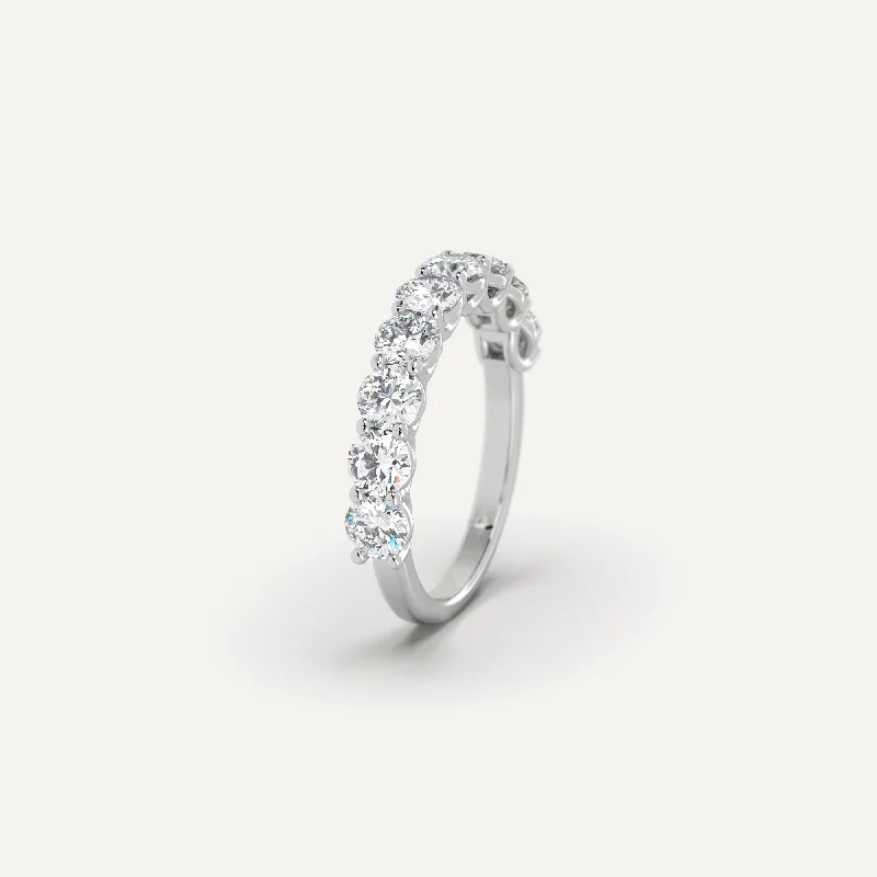 Round Diamond Semi Eternity Ring