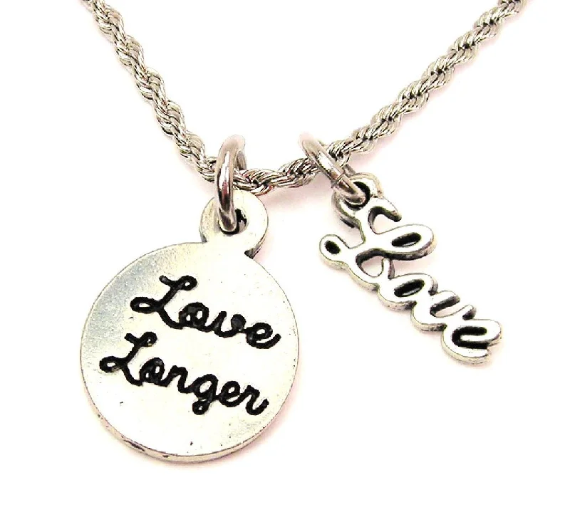 custom pendant necklaces for women -Love Longer 20" Chain Necklace With Cursive Love Accent