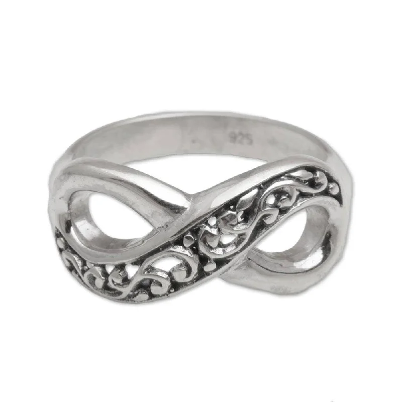 NOVICA Handmade Sterling Silver Tangled Vine Ring (Indonesia)