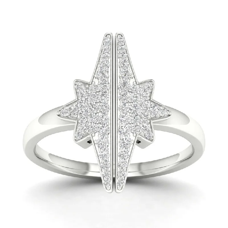 De Couer 10k Gold 1/4ct TDW Diamond Star Fashion Ring