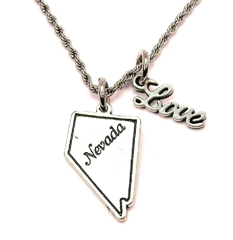 unique necklaces for women -Nevada 20" Chain Necklace With Cursive Love Accent