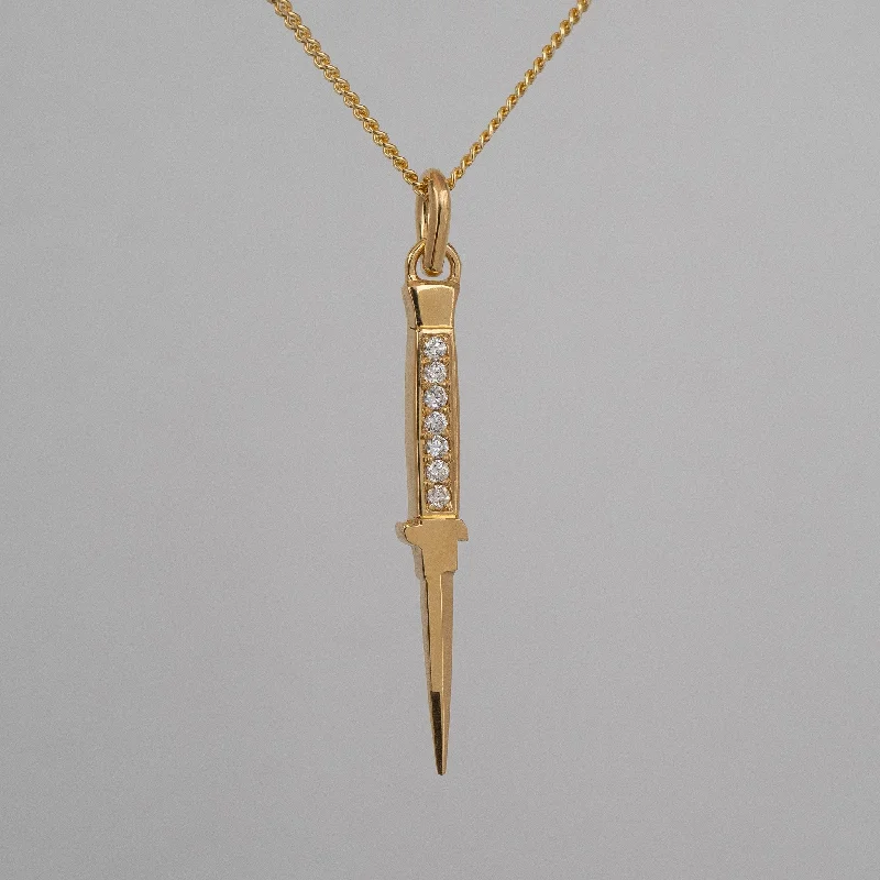 long chain necklaces for women -Diamond Pavé Cut a Bitch