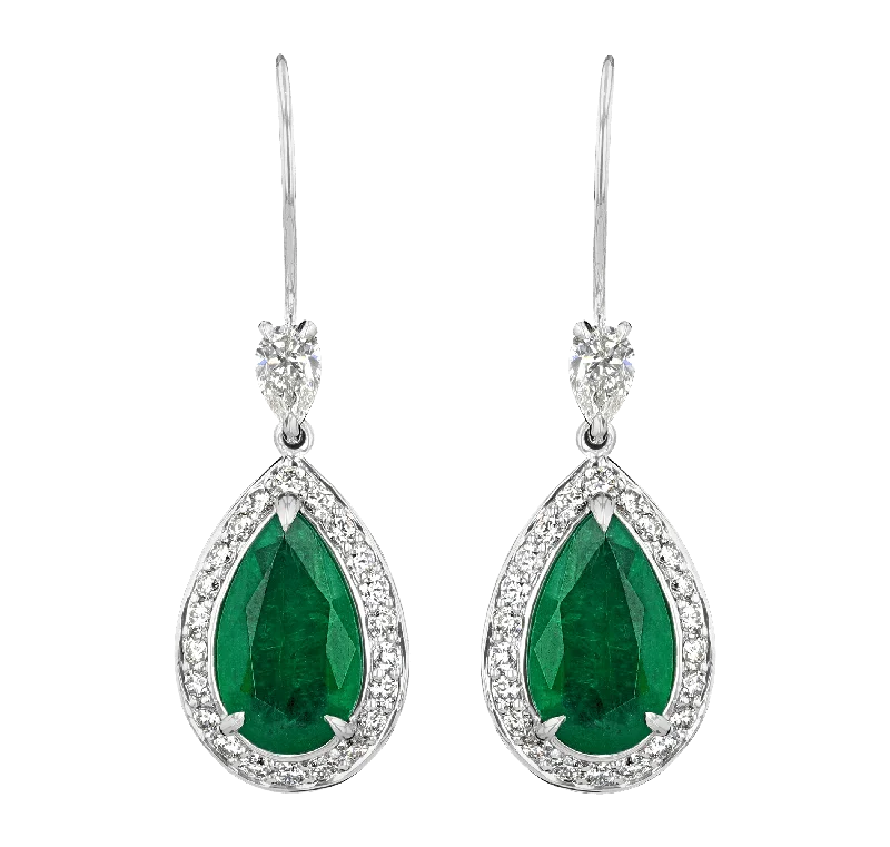 promise rings for women -crystal stud earrings for women -Emerald Earrings, 3.80 Carats