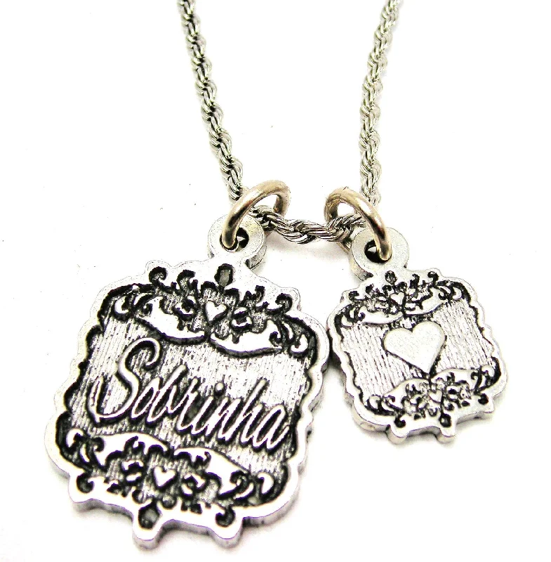 thick chain necklaces for women -Sobrinha Victorian Scroll With Victorian Accent Heart 20" Chain Necklace