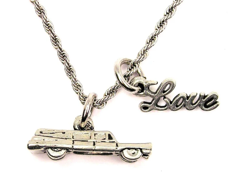 stylish pearl necklaces for women -Hearse 20" Chain Necklace With Cursive Love Accent