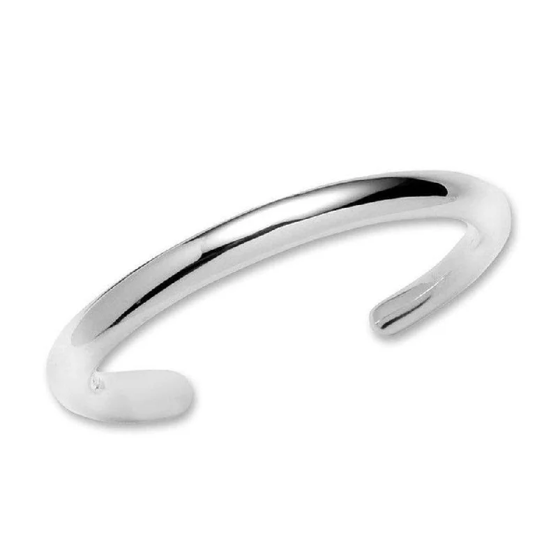 wedding bangles for women -Smooth Cuff in sterling silver