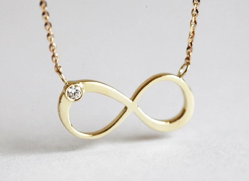 men's style necklaces for women -Gift For Her, Diamond Infinity Necklace