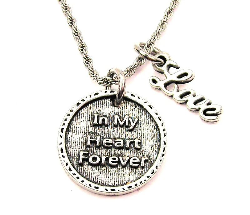 luxury necklaces for brides -In My Heart Forever 20" Chain Necklace With Cursive Love Accent