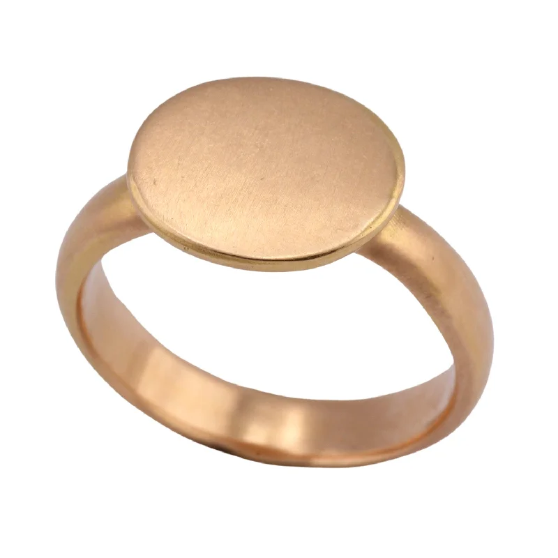 Horizontal Oval Signet Ring - Rose