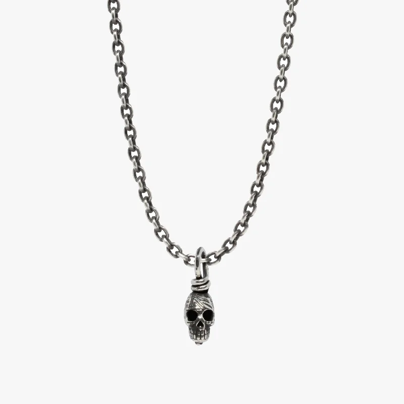 handmade necklaces for women -Sterling Skull Necklace