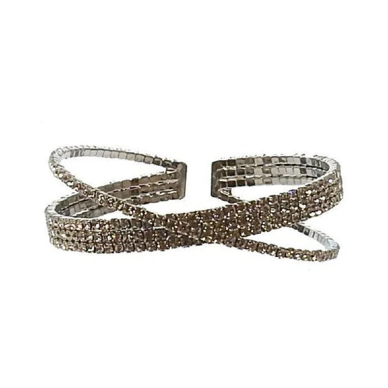 romantic bangles for women -4 Row Crystal Cuff