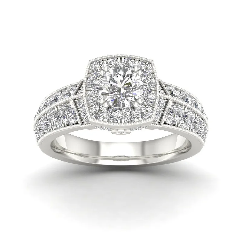 De Couer 2ct TDW Diamond Halo Ring (H-I, I2) - White