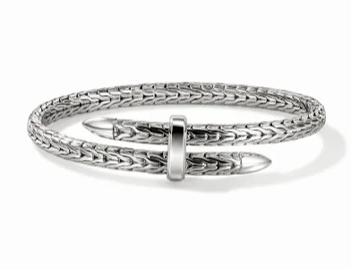 sterling silver bangles -Spear Silver 5.5mm Flex Cuff Sz S by John Hardy