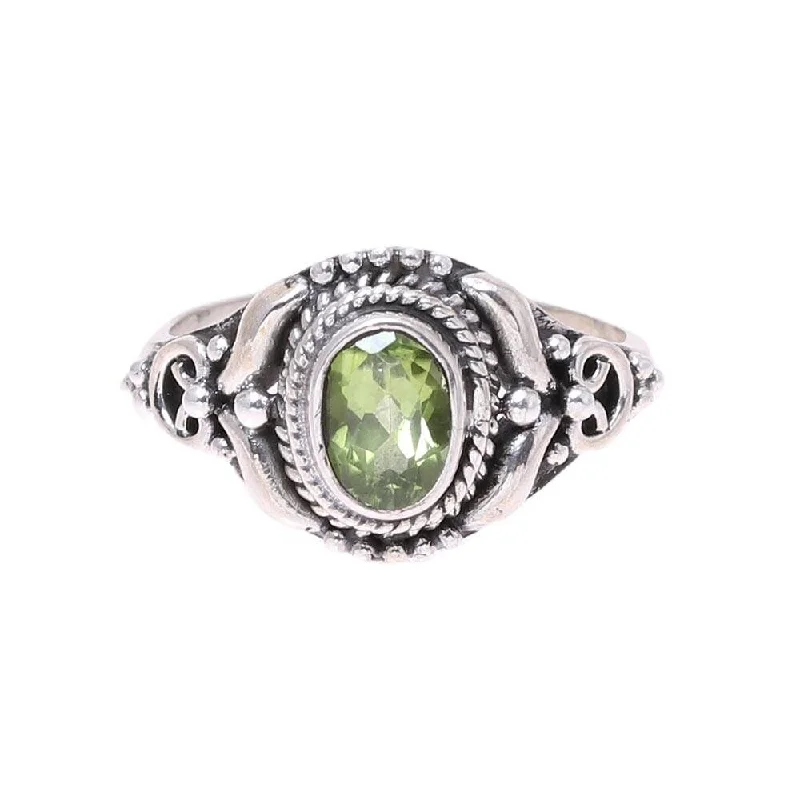 NOVICA Traditional Romantic, Peridot cocktail ring