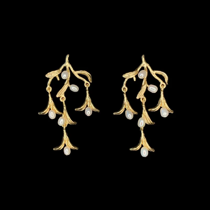 gold rings for women -diamond earrings for women -Fine Night Willow Earrings - Chandelier