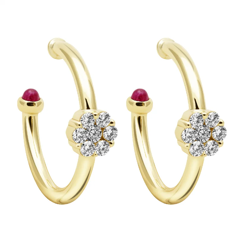 double band rings for women -zirconia earrings for women -Earrings - Diamond & Ruby