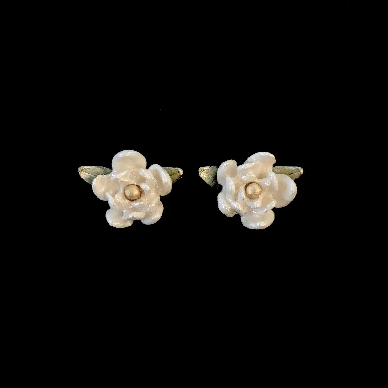 silver engagement rings -elegant gold earrings for women -Magnolia Earrings - Post