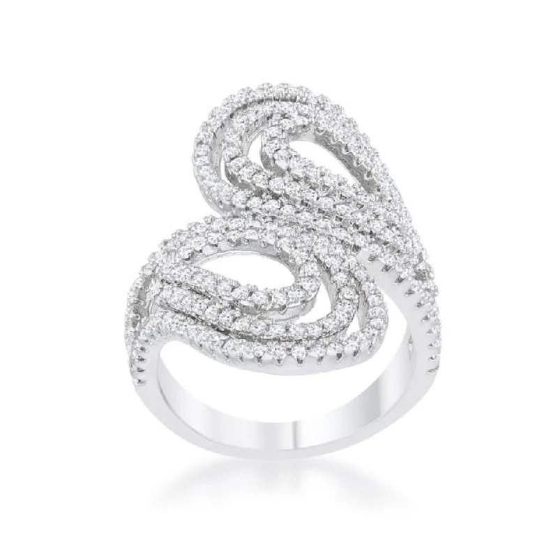 Serina 1ct CZ Rhodium Pave Circle Ring