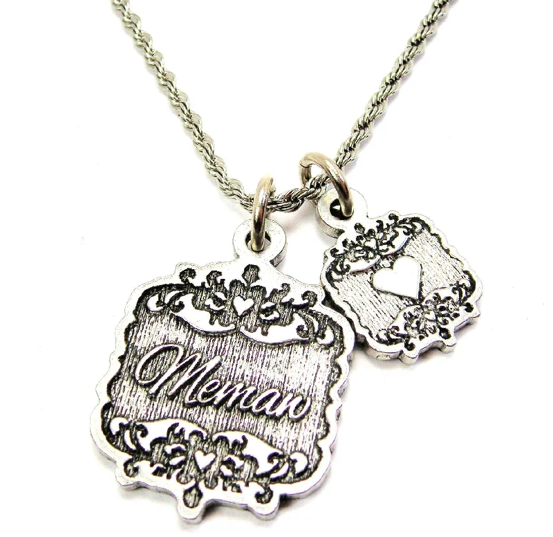 moonstone necklaces for women -Memaw Victorian Scroll With Victorian Accent Heart 20" Chain Necklace