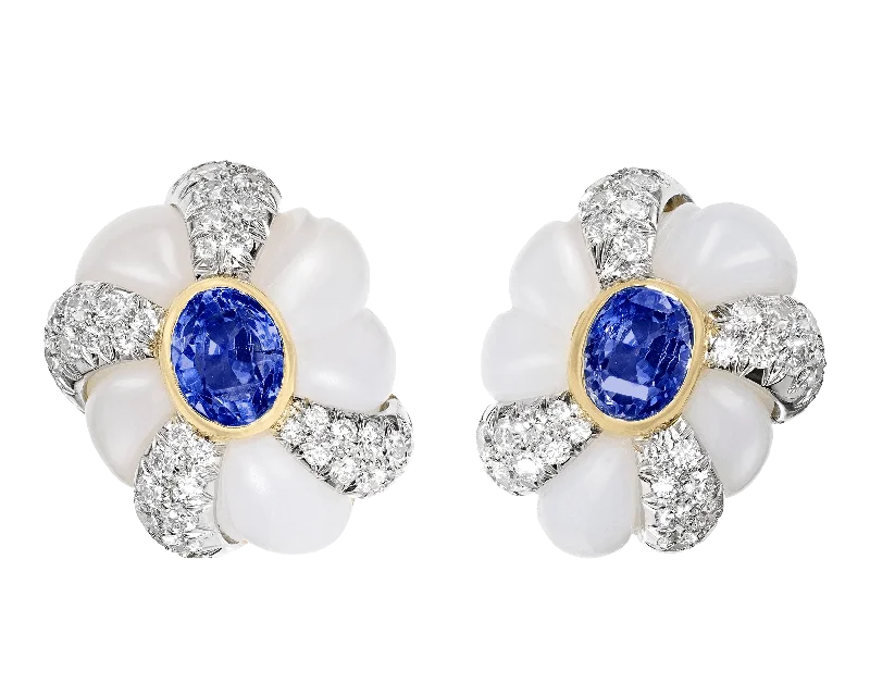 sapphire engagement rings -gemstone stud earrings -David Webb Sapphire Earrings, 10.51 Carats