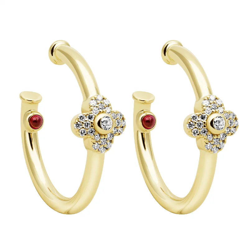 fashion gemstone rings for women -birthstone earrings for women -Earrings - Diamond & Ruby