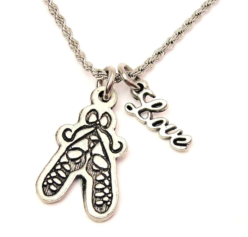 bohemian necklaces for women -Ghillie Shoes 20" Chain Necklace With Cursive Love Accent