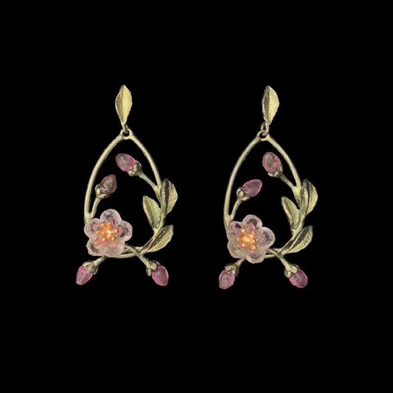 oval rings for women -clip-on earrings for women -Peach Blossom Earrings - Oval Drop