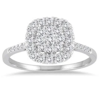 Marquee 14k White Gold 1/3ct TDW Diamond Cluster Ring