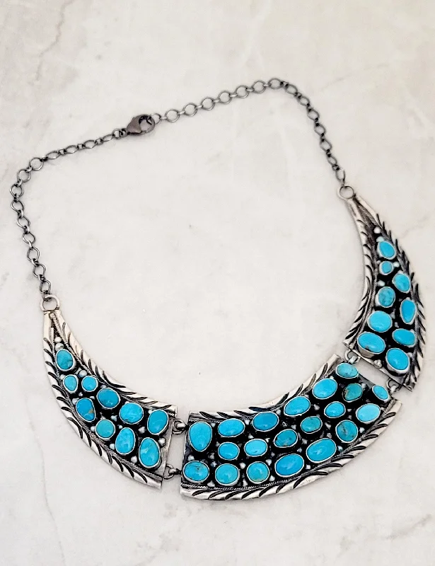 layered necklaces for women -Sterling Silver Sonoran Gem Turquoise Collar Necklace