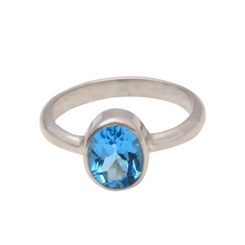 NOVICA True Emotion, Blue topaz single-stone ring