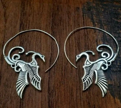 luxury wedding rings -vintage drop earrings -Sacred Crane Threader Earrings