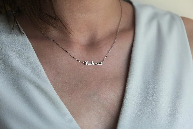 minimalist gold necklaces for women -Personalized Gold Name Necklace, Initial Necklace