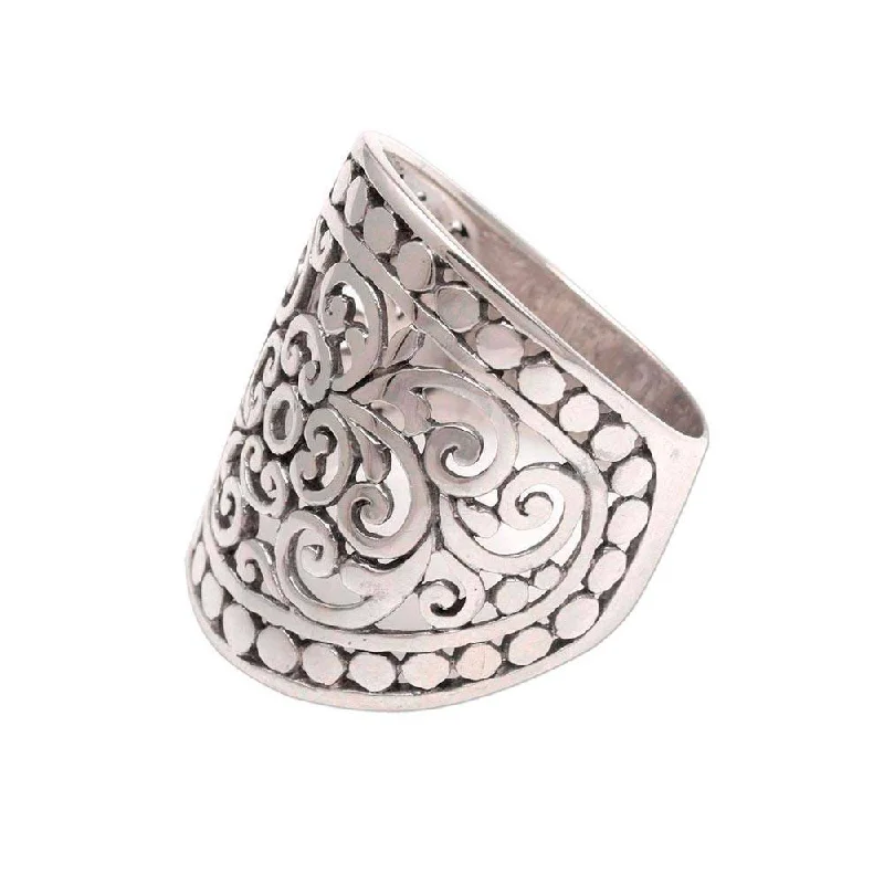 Handmade Sterling Silver 'Memory of Bali' Ring (Indonesia)