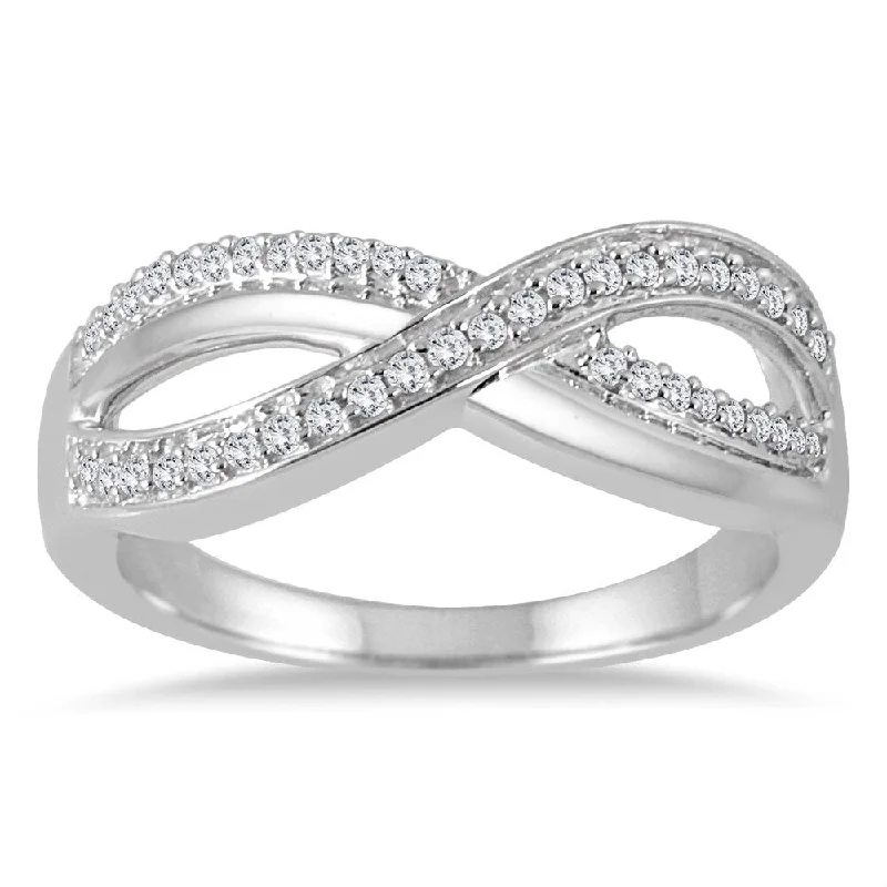 Marquee 10k White Gold 1/5ct TDW Diamond Infinity Ring