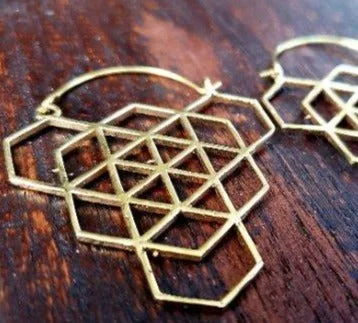 promise rings with birthstones -bohemian earrings for women -Sacred Geometry Geometric Earrings