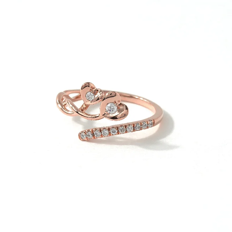 De Couer 10k Rose Gold 1/6ct TDW Diamond Heart Promise Ring