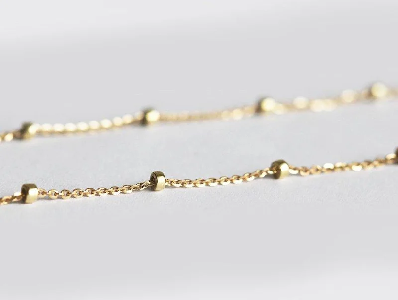 personalized heart necklaces -Simple Gold Necklace, Gold Satellite Necklace