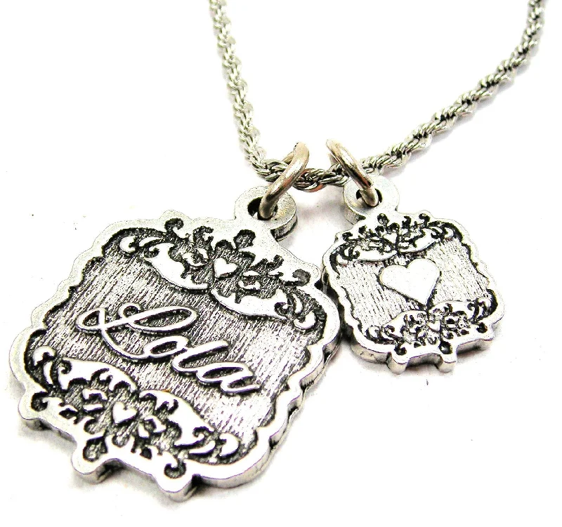 fashion necklaces for women -Lola Victorian Scroll With Victorian Accent Heart 20" Chain Necklace