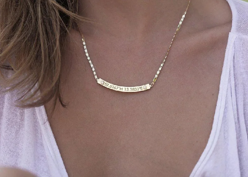 infinity pendant necklaces -Coordinate Jewelry, Gold Bar Necklace