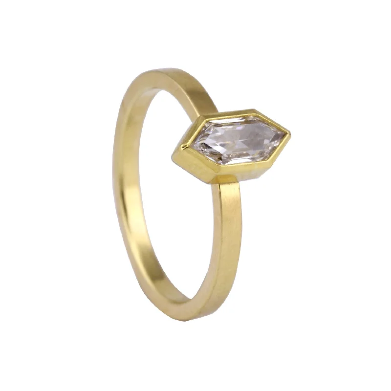 Diamond Elongated Hexagon Ring